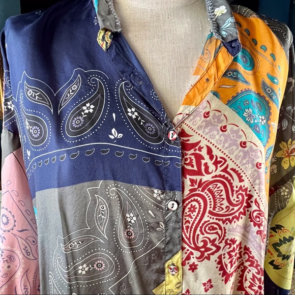 Johnny Was Dakota Adelaide Silk Blouse M - Picture 3 of 14